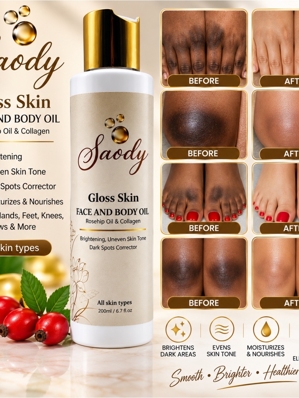 Gloss Skin Face & Body Oil — Cream Brightening Moisturizer
